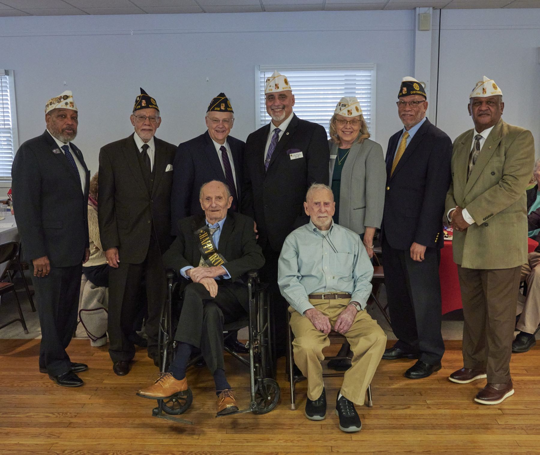 Post 206 Legionnaires with World War II veterans