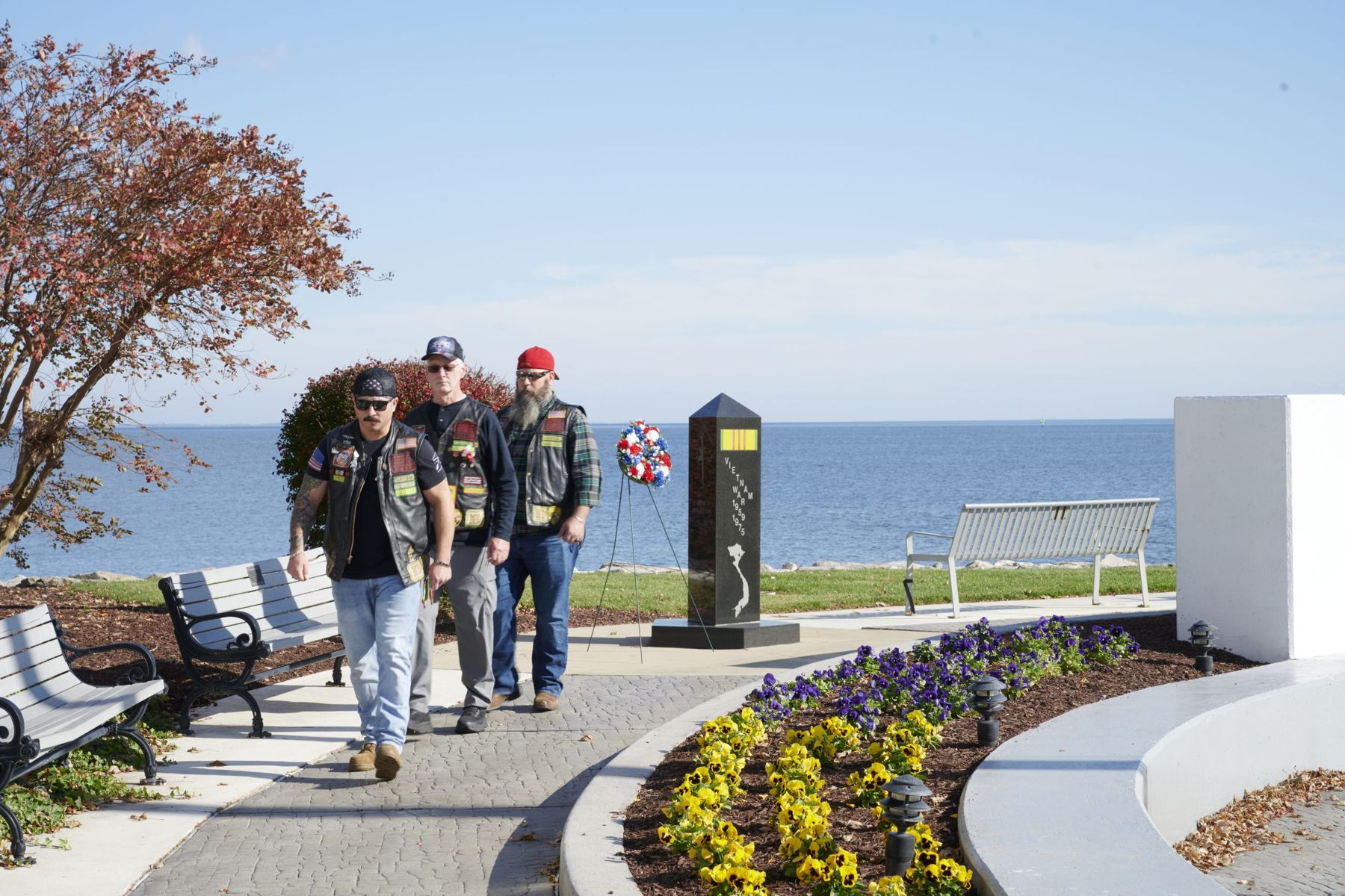 Legion Riders at the Veterans Memorial Park wreath